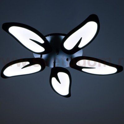 Люстра с ПДУ 59128/5BK LED 70+70Вт 3 режима диммер черный 67х67х14 см