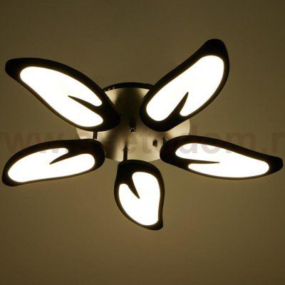 Люстра с ПДУ 59128/5BK LED 70+70Вт 3 режима диммер черный 67х67х14 см