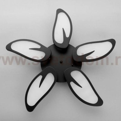 Люстра с ПДУ 59128/5BK LED 70+70Вт 3 режима диммер черный 67х67х14 см