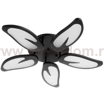 Люстра с ПДУ 59128/5BK LED 70+70Вт 3 режима диммер черный 67х67х14 см