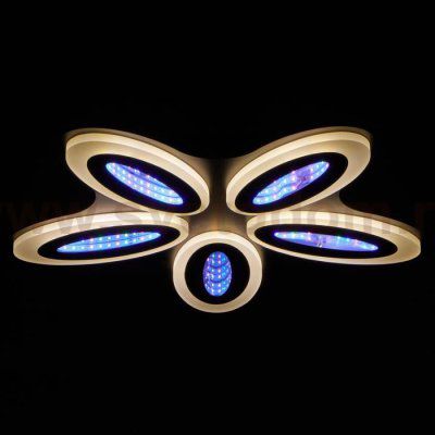 Люстра с ПДУ 69668/5BK LED 85Вт диммер 3000-6000K черный 49х49 см