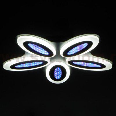 Люстра с ПДУ 69668/5BK LED 85Вт диммер 3000-6000K черный 49х49 см