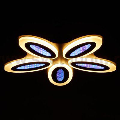 Люстра с ПДУ 69668/5BK LED 85Вт диммер 3000-6000K черный 49х49 см