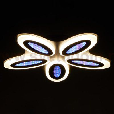 Люстра с ПДУ 69668/5BK LED 85Вт диммер 3000-6000K черный 49х49 см