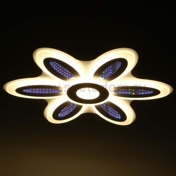 Люстра с ПДУ 69670/6+1WT LED 124Вт диммер 3000-6000K белый 52х52 см