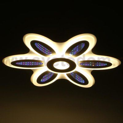 Люстра с ПДУ 69670/6+1WT LED 124Вт диммер 3000-6000K белый 52х52 см