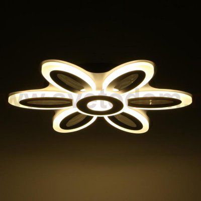 Люстра с ПДУ 69670/6+1BK LED 124Вт диммер 3000-6000K черный 52х52 см