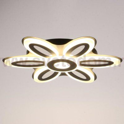 Люстра с ПДУ 69670/6+1BK LED 124Вт диммер 3000-6000K черный 52х52 см