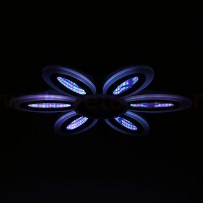 Люстра с ПДУ 69670/6+1BK LED 124Вт диммер 3000-6000K черный 52х52 см