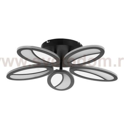 Люстра с ПДУ 69671/5BK LED 100Вт диммер 3000-6000K черный 49х49 см