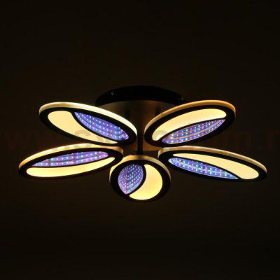 Люстра с ПДУ 69671/5BK LED 100Вт диммер 3000-6000K черный 49х49 см