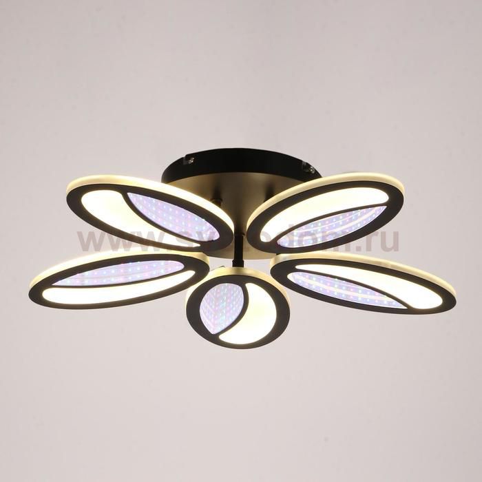 Люстра с ПДУ 69671/5BK LED 100Вт диммер 3000-6000K черный 49х49 см