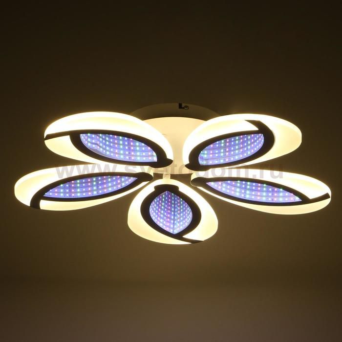 Люстра с ПДУ 69664/5WT LED 115Вт диммер 3000-6000K белый 55х55 см