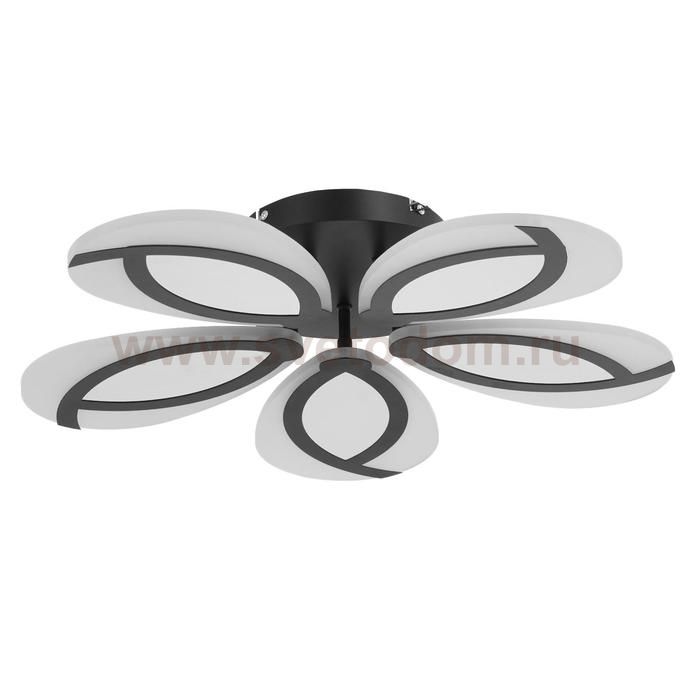 Люстра с ПДУ 69664/5BK LED 115Вт диммер 3000-6000K черный 55х55 см