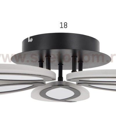 Люстра с ПДУ 69664/5BK LED 115Вт диммер 3000-6000K черный 55х55 см