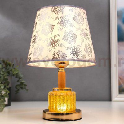 Лампа настольная 16131/1GD E27 40Вт+LED подсветка золото 21х21х32 см