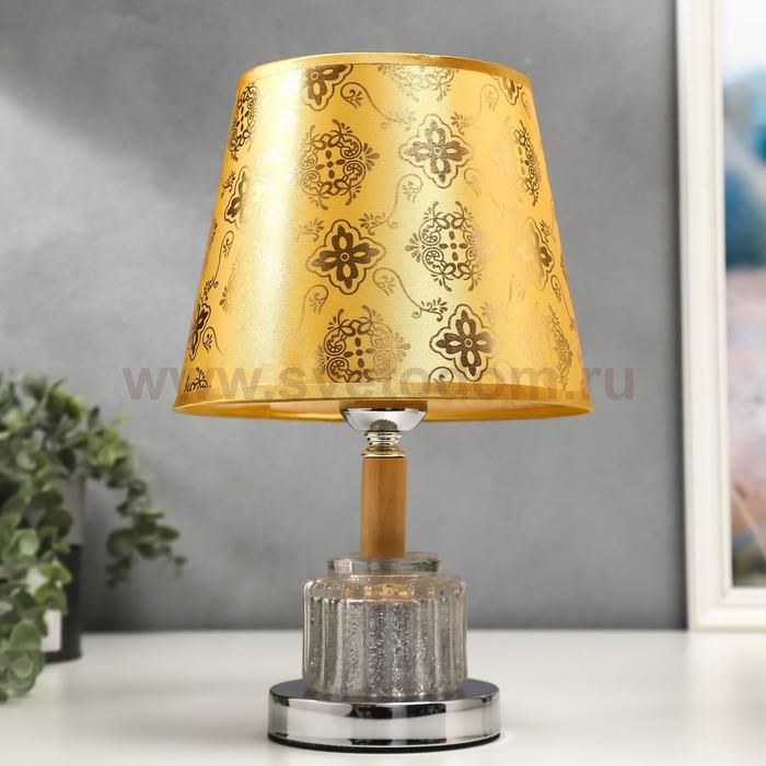 Лампа настольная 16131/1SL E27 40Вт+LED подсветка серебро 21х21х32 см