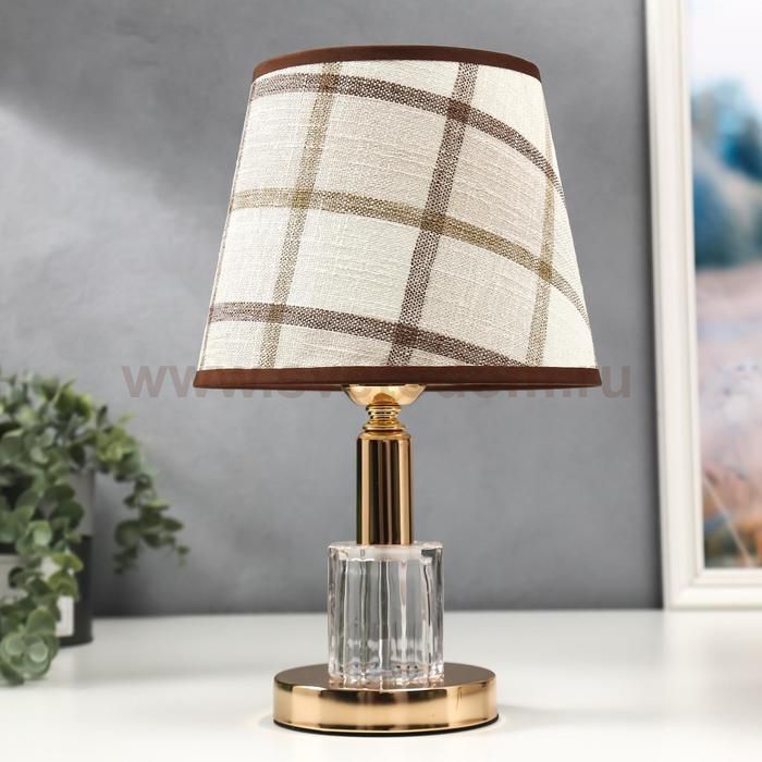 Лампа настольная 16133/1 E27 40Вт+LED подсветка золото 21х21х33 см