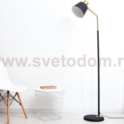 Торшер 19007/1 Е27 40Вт черный-золото 28х40х160 см