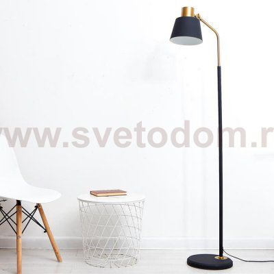 Торшер 19007/1 Е27 40Вт черный-золото 28х40х160 см