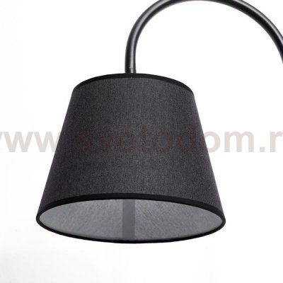 Торшер с зарядкой для телефона 19008/1BK Е27 40Вт USB черный 29х39х158 см