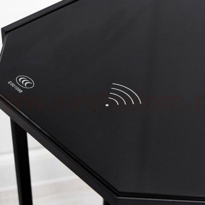 Торшер с 2 зарядками для телефона 19010/1 Е27 40Вт USB черный 35,5х35х160 см