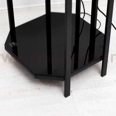 Торшер с 2 зарядками для телефона 19010/1 Е27 40Вт USB черный 35,5х35х160 см