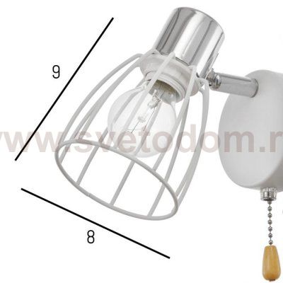 Бра с переключателем 59380/1 E14 40Вт белый-хром 13х8х13 см