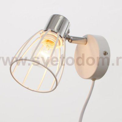 Бра с проводом 59381/1 E14 40Вт белый-хром 13х8х13 см