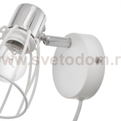 Бра с проводом 59381/1 E14 40Вт белый-хром 13х8х13 см