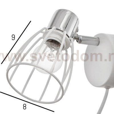 Бра с проводом 59381/1 E14 40Вт белый-хром 13х8х13 см