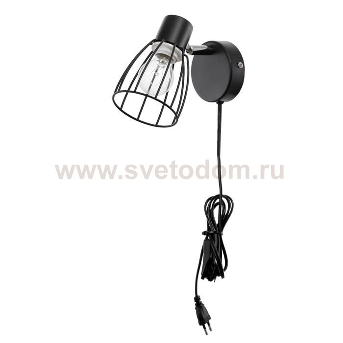 Бра с проводом 59383/1 E14 40Вт черный-хром 13х8х13 см