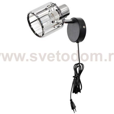 Бра с проводом 59387/1 E14 40Вт черный-хром 19х11х12 см