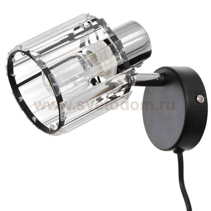 Бра с проводом 59387/1 E14 40Вт черный-хром 19х11х12 см