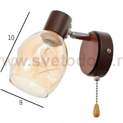 Бра с переключателем 59388/1 E14 40Вт кофе-хром 15х12х16 см