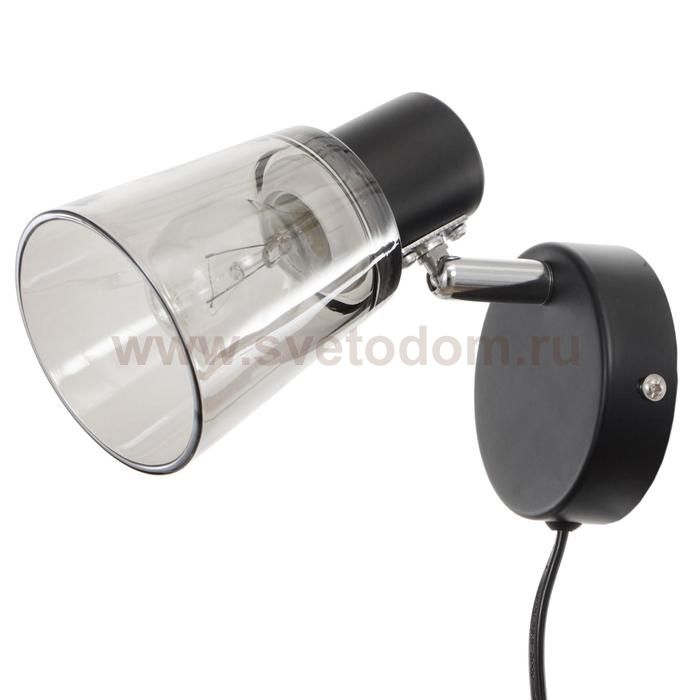 Бра с проводом 59393/1 E14 40Вт черный-хром 15х11х15 см