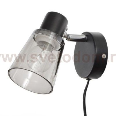 Бра с проводом 59393/1 E14 40Вт черный-хром 15х11х15 см