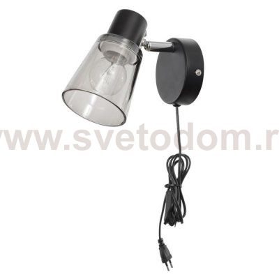 Бра с проводом 59393/1 E14 40Вт черный-хром 15х11х15 см