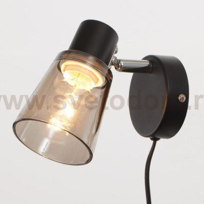 Бра с проводом 59393/1 E14 40Вт черный-хром 15х11х15 см