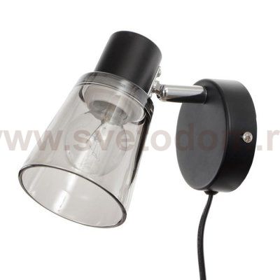 Бра с проводом 59393/1 E14 40Вт черный-хром 15х11х15 см
