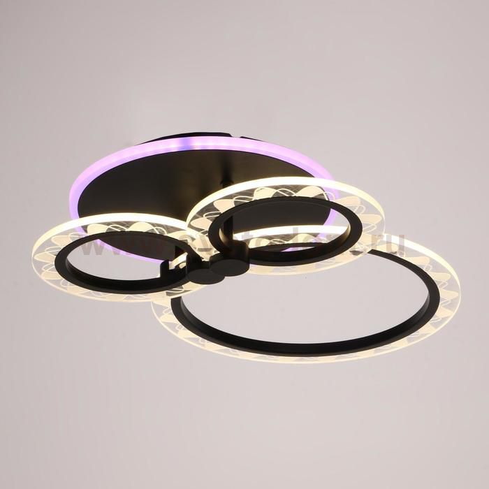 Люстра с ПДУ 10019/3BK LED 70Вт 3000-6000К диммер черный 45х33х12 см