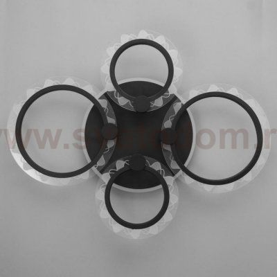 Люстра с ПДУ 10020/4BK LED 81Вт 3000-6000К диммер черный 62х49х10 см