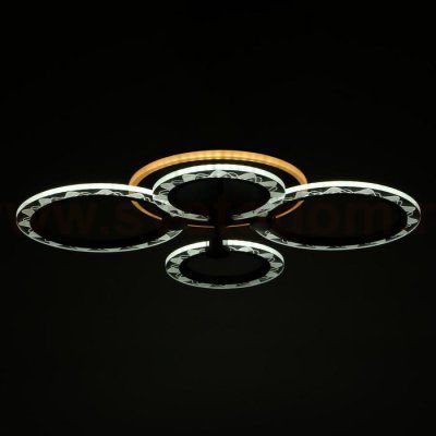 Люстра с ПДУ 10020/4BK LED 81Вт 3000-6000К диммер черный 62х49х10 см