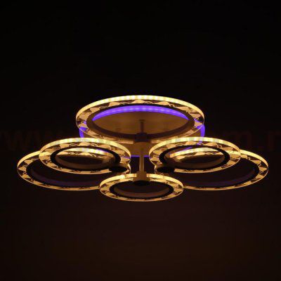 Люстра с ПДУ 10021/6WT LED 110Вт 3000-6000К диммер белый 62х62х12 см