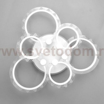 Люстра с ПДУ 10021/6WT LED 110Вт 3000-6000К диммер белый 62х62х12 см