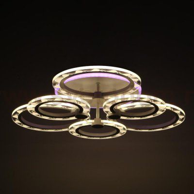 Люстра с ПДУ 10021/6WT LED 110Вт 3000-6000К диммер белый 62х62х12 см