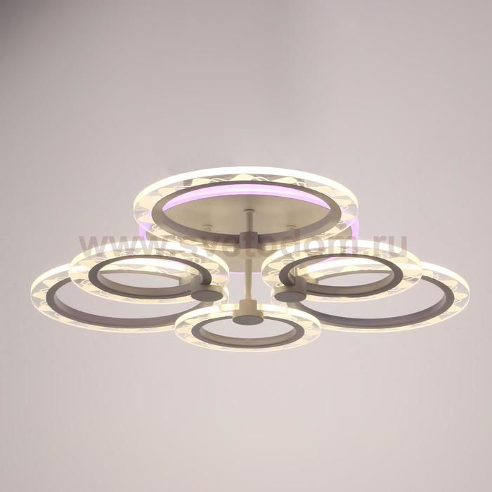 Люстра с ПДУ 10021/6WT LED 110Вт 3000-6000К диммер белый 62х62х12 см