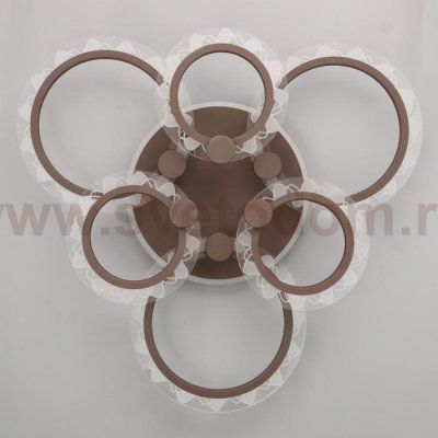 Люстра с ПДУ 10021/6CF LED 110Вт 3000-6000К диммер кофе 62х62х12 см