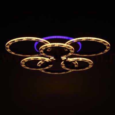 Люстра с ПДУ 10021/6CF LED 110Вт 3000-6000К диммер кофе 62х62х12 см