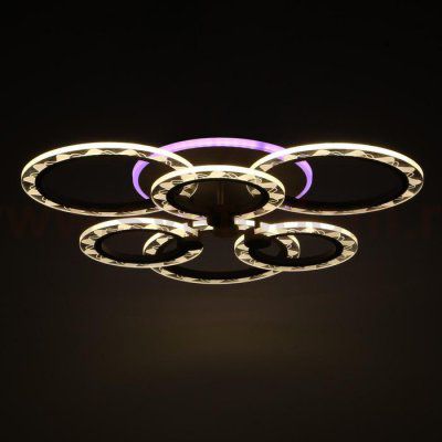 Люстра с ПДУ 10021/6CF LED 110Вт 3000-6000К диммер кофе 62х62х12 см